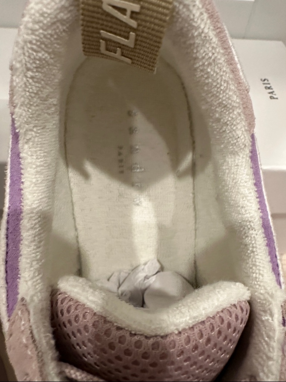 Sandro Women's Lavender and Blush Leather-Trim Sneakers - Picture 6 of 6